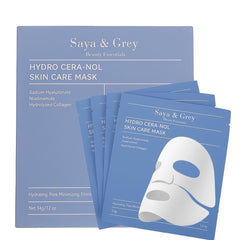 Saya & Grey Hydro Cera-Nol mask 4-pack packaging, ideal gift for skincare lovers.
