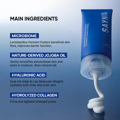 SAYNID spa-inspired softening exfoliation close-up showing smooth skin prep.
