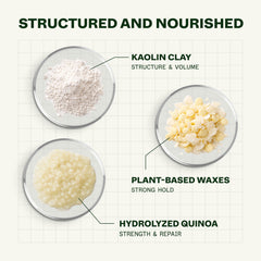 Texture and volume boost with easy washout thanks to water-soluble formula.