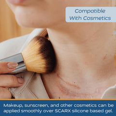Scarx fast-drying scar gel on skin reduces wait time before makeup