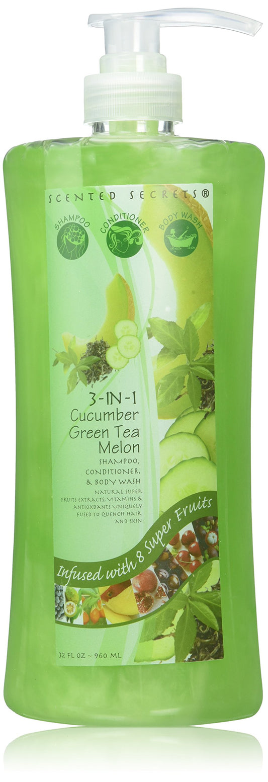 Scented Secrets 3-in-1 shampoo bottle for hair, body, and lather