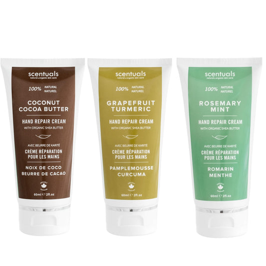 Scentuals hand cream set front view for daily hand care and hydration.
