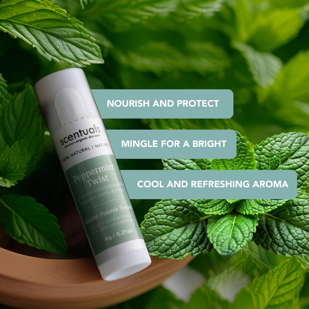 Scentuals Peppermint Twist packaging image emphasizes cruelty-free ethics