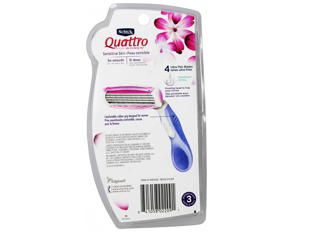 Schick Quattro Womens razor packaging may vary in design.