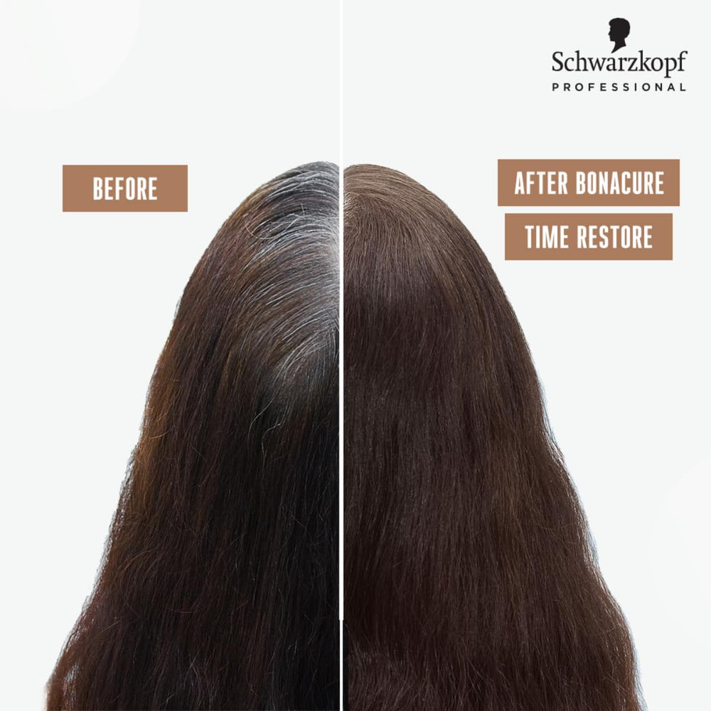 Schwarzkopf Professional BC Bonacure Q10+ Time Restore conditioner texture swirled for rich coverage.