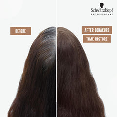 Schwarzkopf Professional BC Bonacure Q10+ Time Restore conditioner texture swirled for rich coverage.