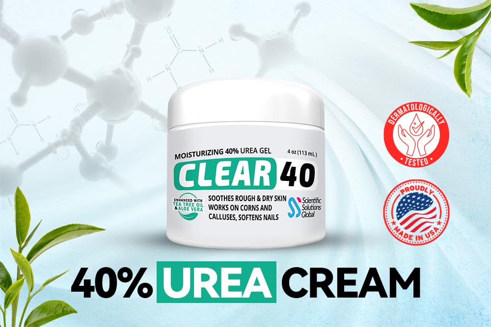 Scientific Solutions Global Coconut oil hydration enhances skin in CLEAR 40% Urea Gel