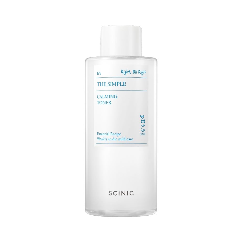 SCINIC Simple Calming Toner bottle front view for gentle hydration