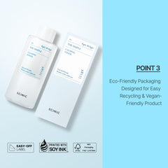 SCINIC Simple Calming Toner label communicates pH-balanced mild care