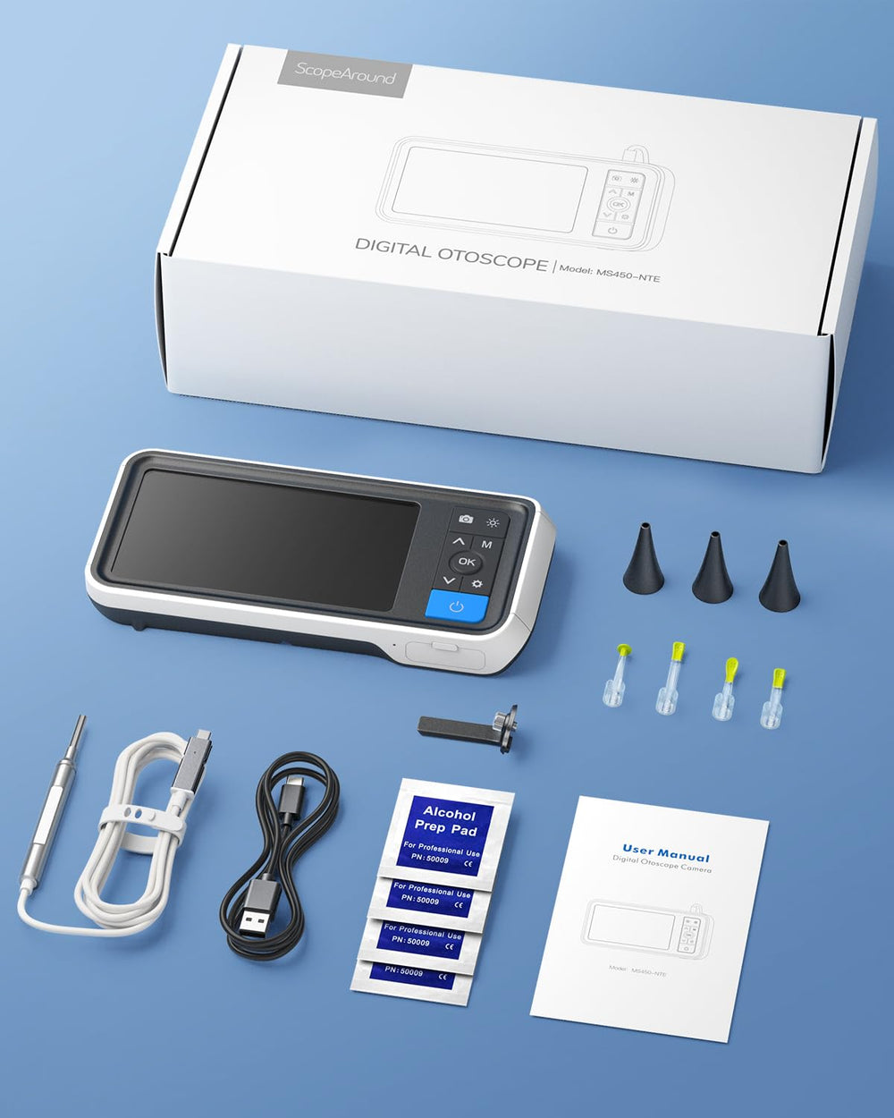 Gift-ready ScopeAround otoscope for family use.