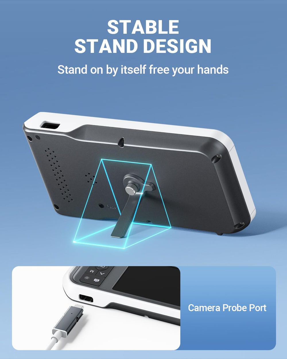 Built-in 2500mAh battery powers long ScopeAround sessions.