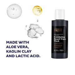 Scotch Porter exfoliating beard wash powder to foam demonstrates easy transformation for daily cleansing.