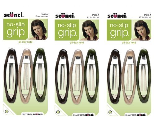 Scunci no-slip grip oval clip securing updos and taming stray strands