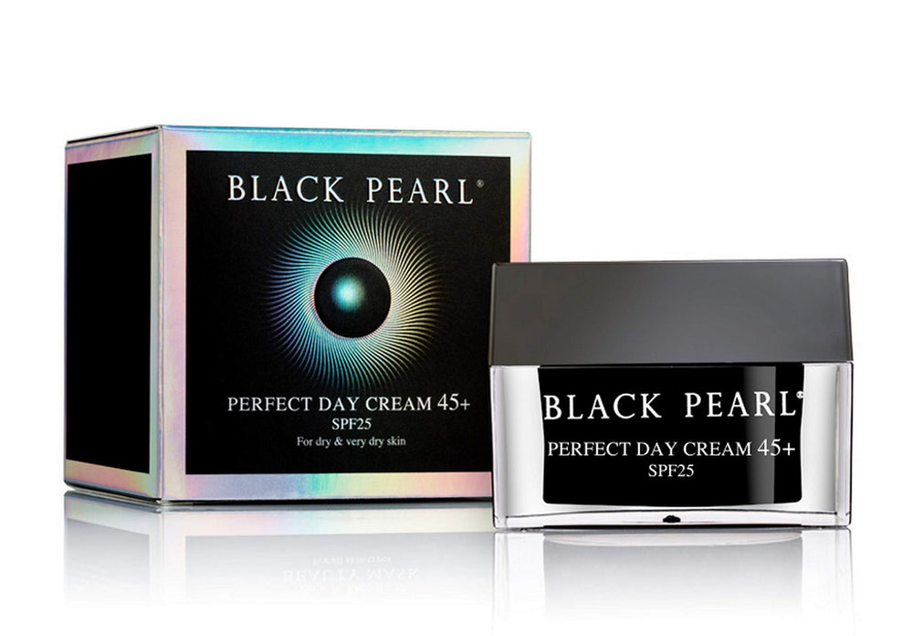 Sea of Spa Black Pearl Perfect Day Cream 45+ with SPF 25 provides daily hydration and skin balance.
