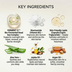 SEACRET Bio Skin Hydration Night Cream being massaged onto skin for overnight hydration.