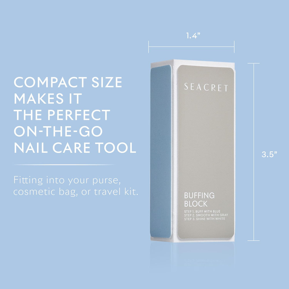 SEACRET Minerals Professional Nail Buffer Block pack of 2 for home and travel care