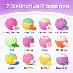 SeasonBliss colorful bath bombs in water, vibrant hues for a sensory soak.