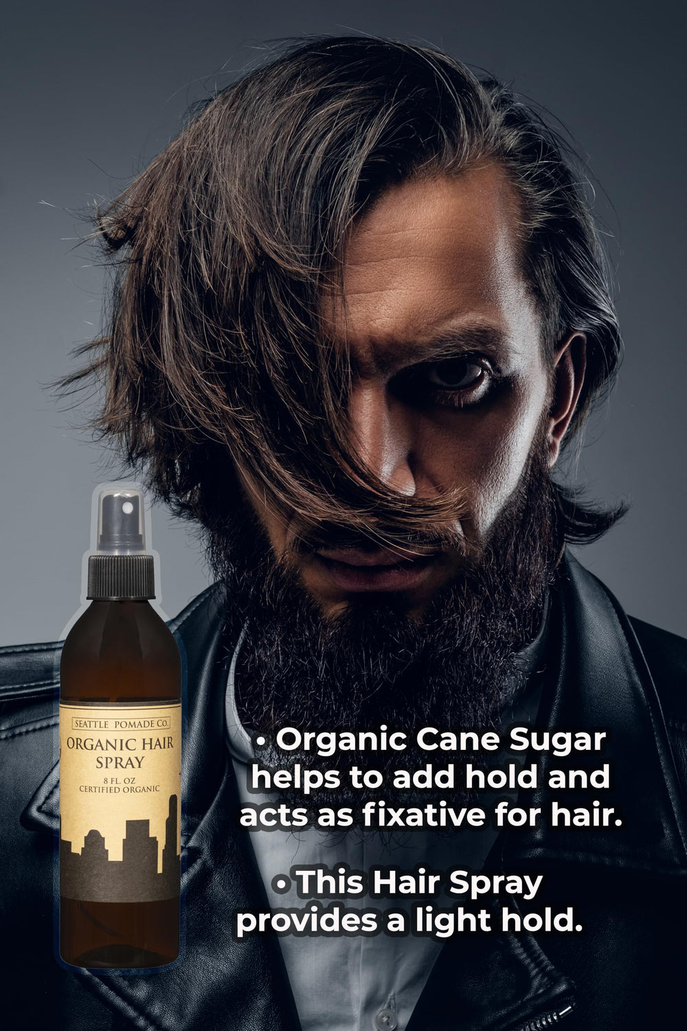 Seattle Pomade Co light hold finish keeps hair neat all day