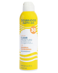 Seaweed Bath Co. Clear Moisture SPF30 spray bottle ready for everyday sun protection.