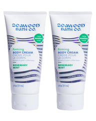 Seaweed Bath Co. firming body cream bottle with rosemary mint, delivering deep hydration
