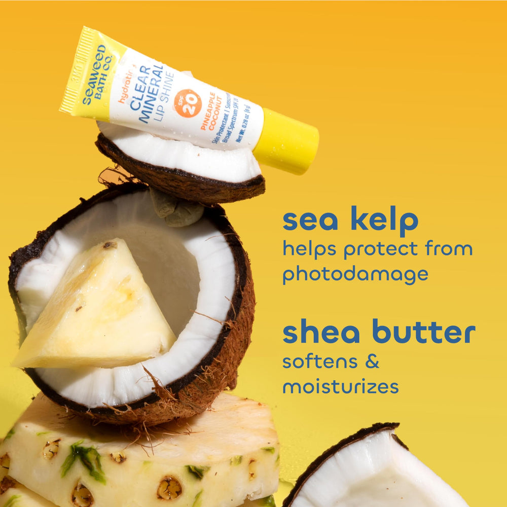The Seaweed Bath Co. Lip Shine SPF 20 pineapple coconut flavor note