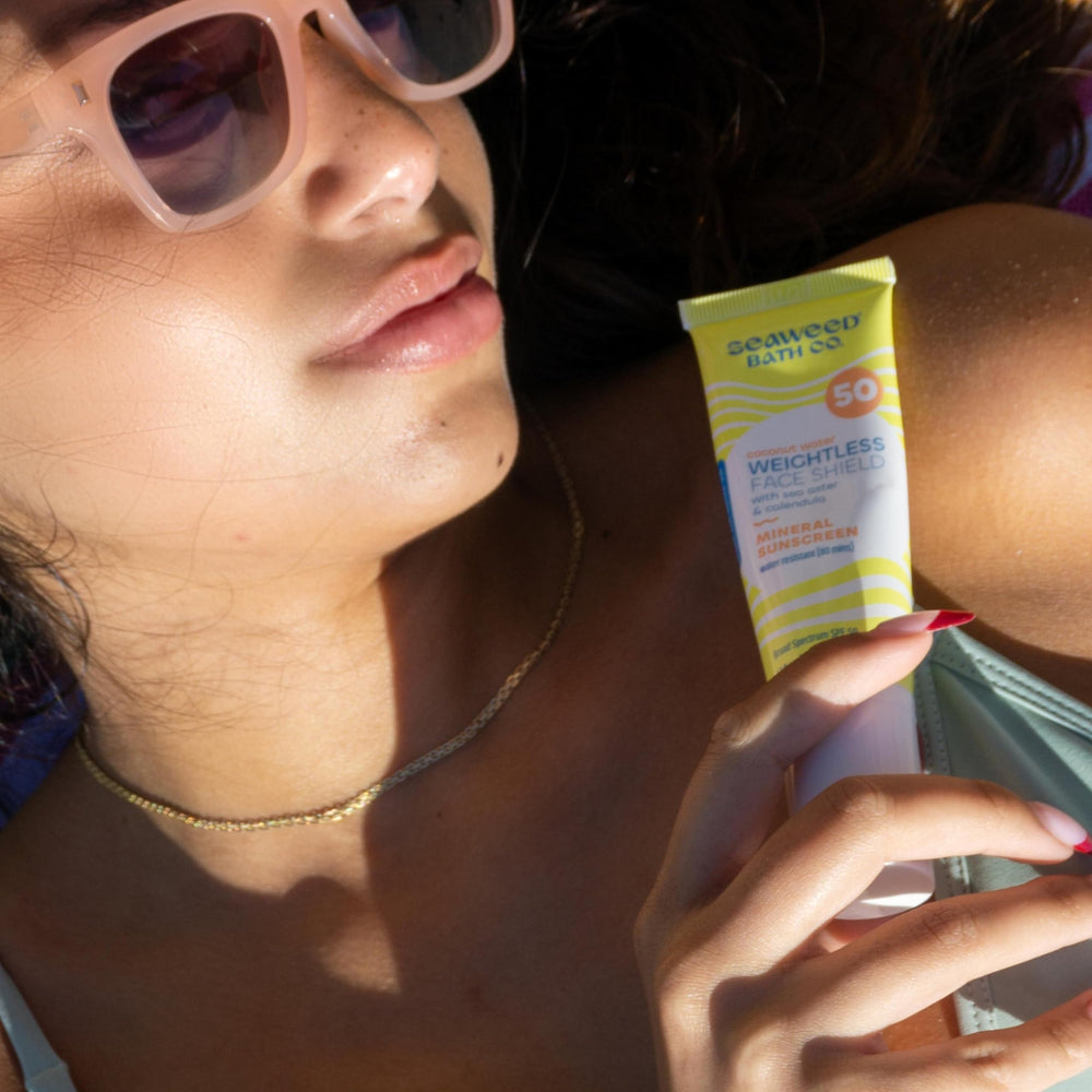 Vegan, gluten-free sunscreen by The Seaweed Bath Co. supports clean beauty routines