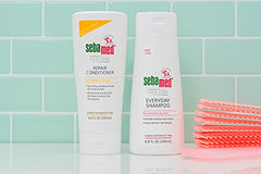 Sebamed Every-Day Shampoo after-use hair shows natural shine and softness.