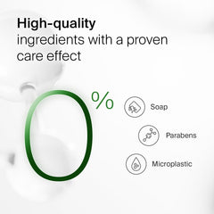 SEBAMED Liquid Face and Body Wash ingredients close-up shows vitamin blend benefits