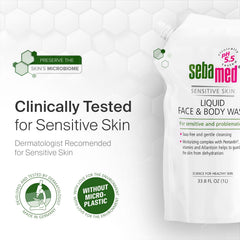 Recycling-friendly packaging image reinforces sustainability for sensitive skin routines.