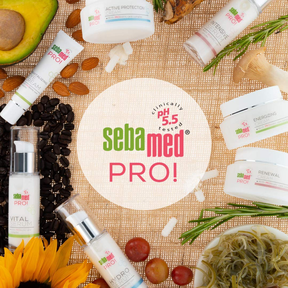 Sebamed Pro Intensive Serum drop application demonstrating controlled dispensing.