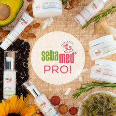 Sebamed Pro Intensive Serum drop application demonstrating controlled dispensing.