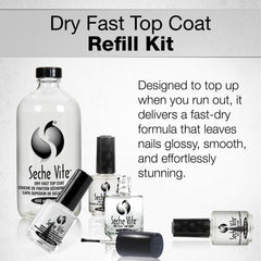 Seche Vite 480 ml refill bottle ready for professional use.