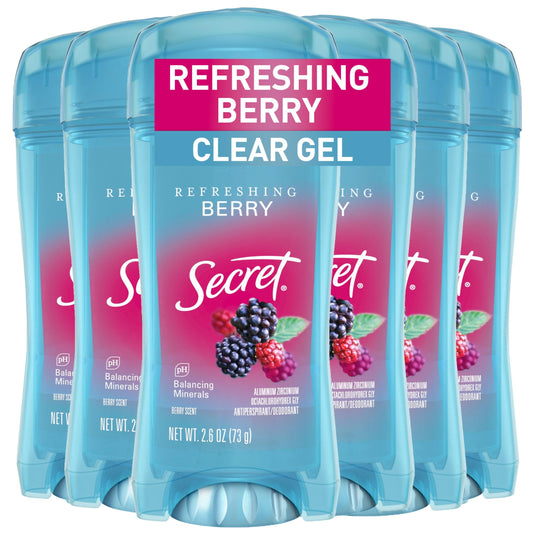 Secret Fresh clear gel bottle closeup showing quick-dry formula.