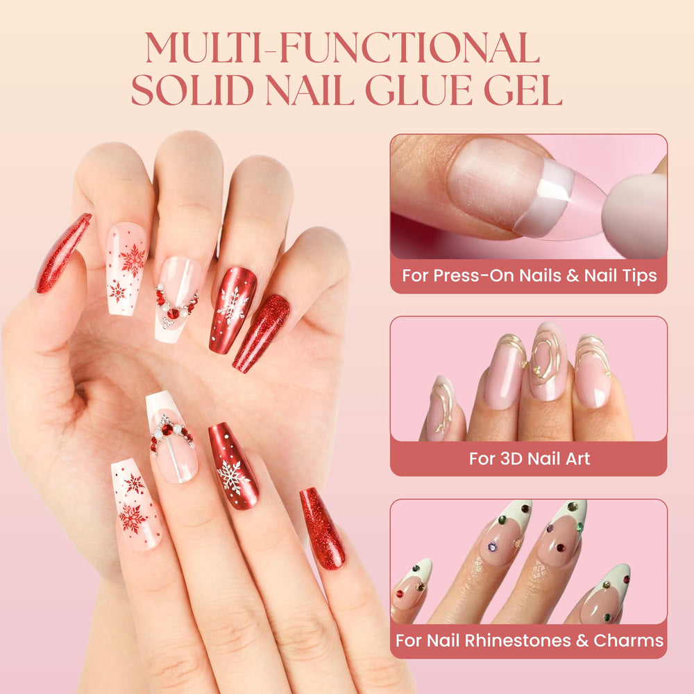 Secret Nails GLUI UV-LED cure in 60 seconds demonstrates fast setting for professionals.