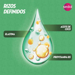 Sedal 24h hydration texture close-up illustrating long-lasting moisture for curls.