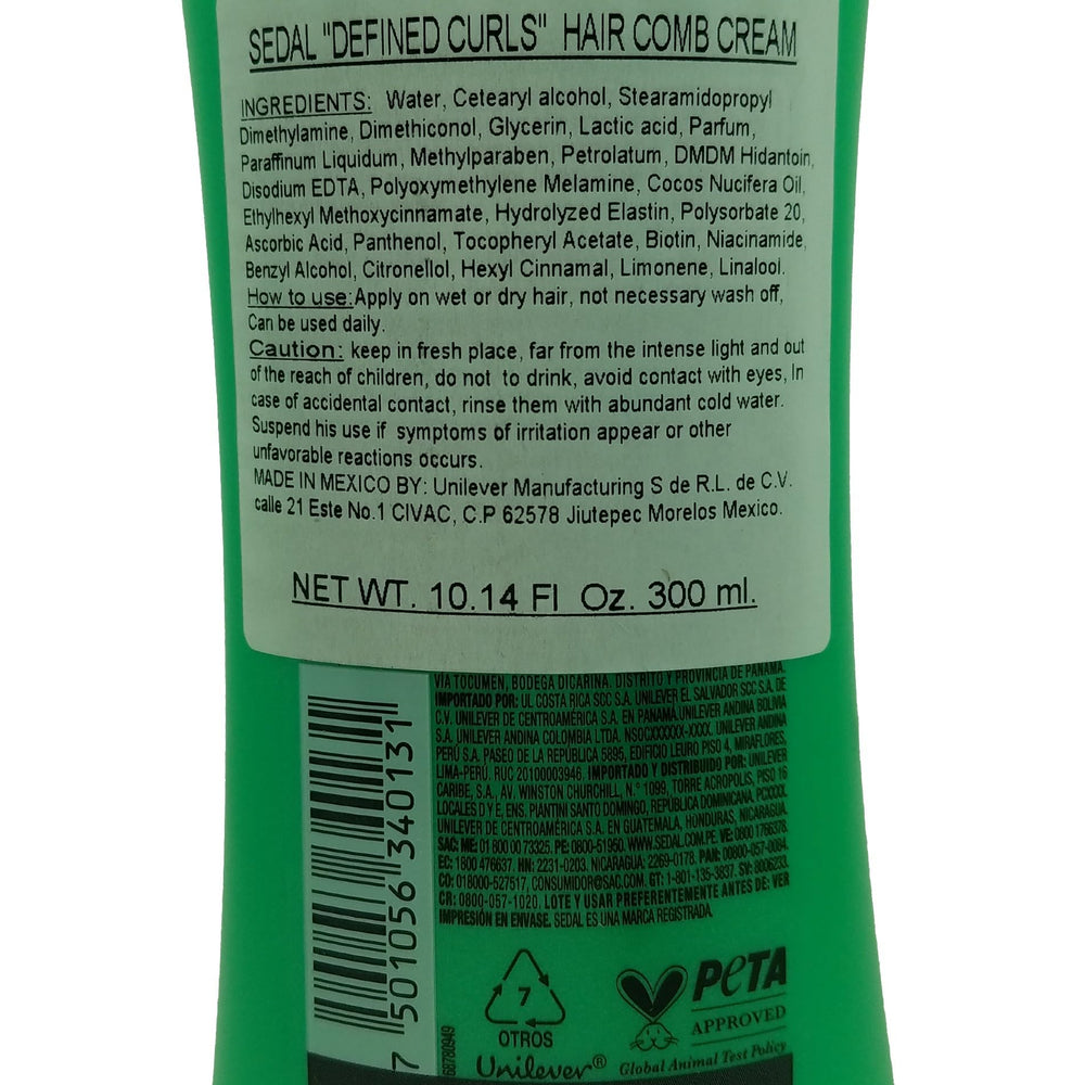 Sedal coconut oil ingredient detail emphasizing nourishing hydration for curls.