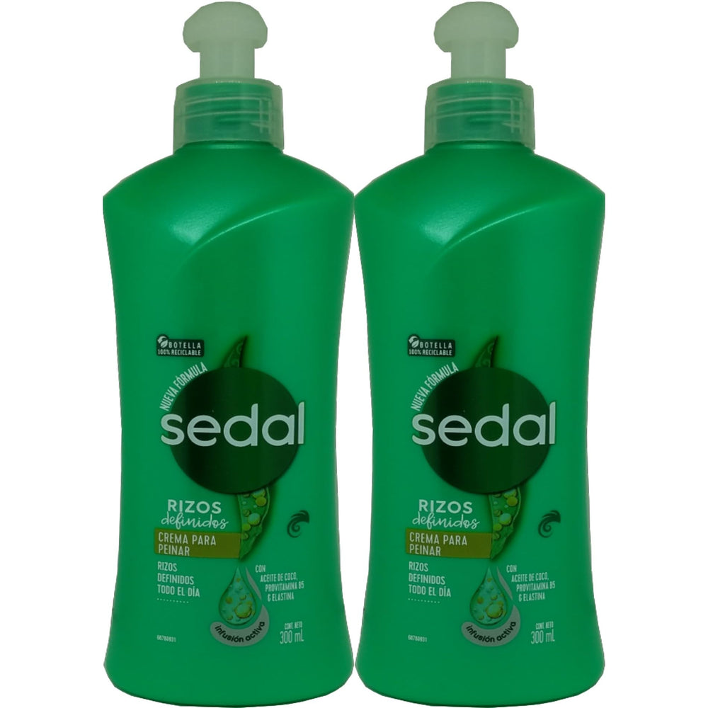 Sedal Curls Defined Cream bottle close-up showing curl definition for styling.