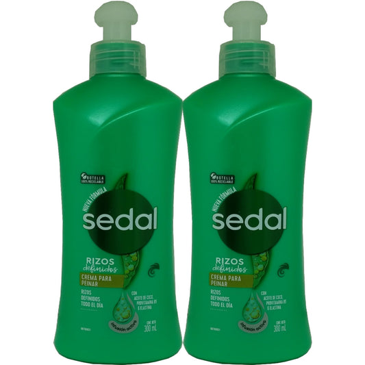 Sedal Curls Defined Cream bottle close-up showing curl definition for styling.