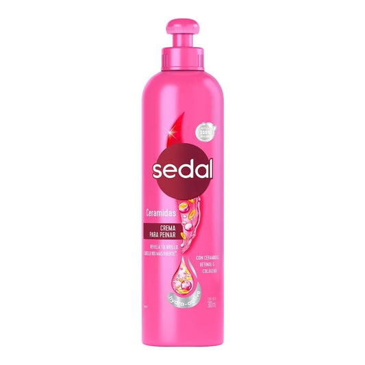 Sedal S.O.S Ceramides bottle front for easy styling and shine.