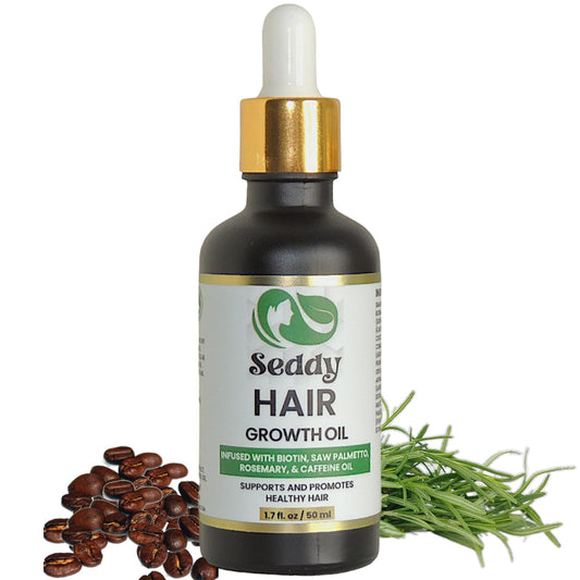 Seddy Hair Growth Oil bottle pouring for easy scalp nourishment