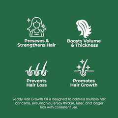 Seddy Hair Growth Oil ingredients with rosemary and biotin for stronger-looking strands