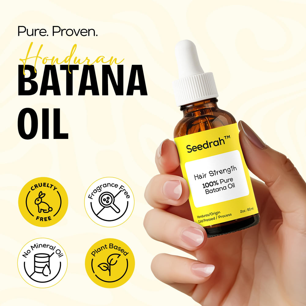 SEEDRAH Batana Oil packaging shown for eco-friendly product