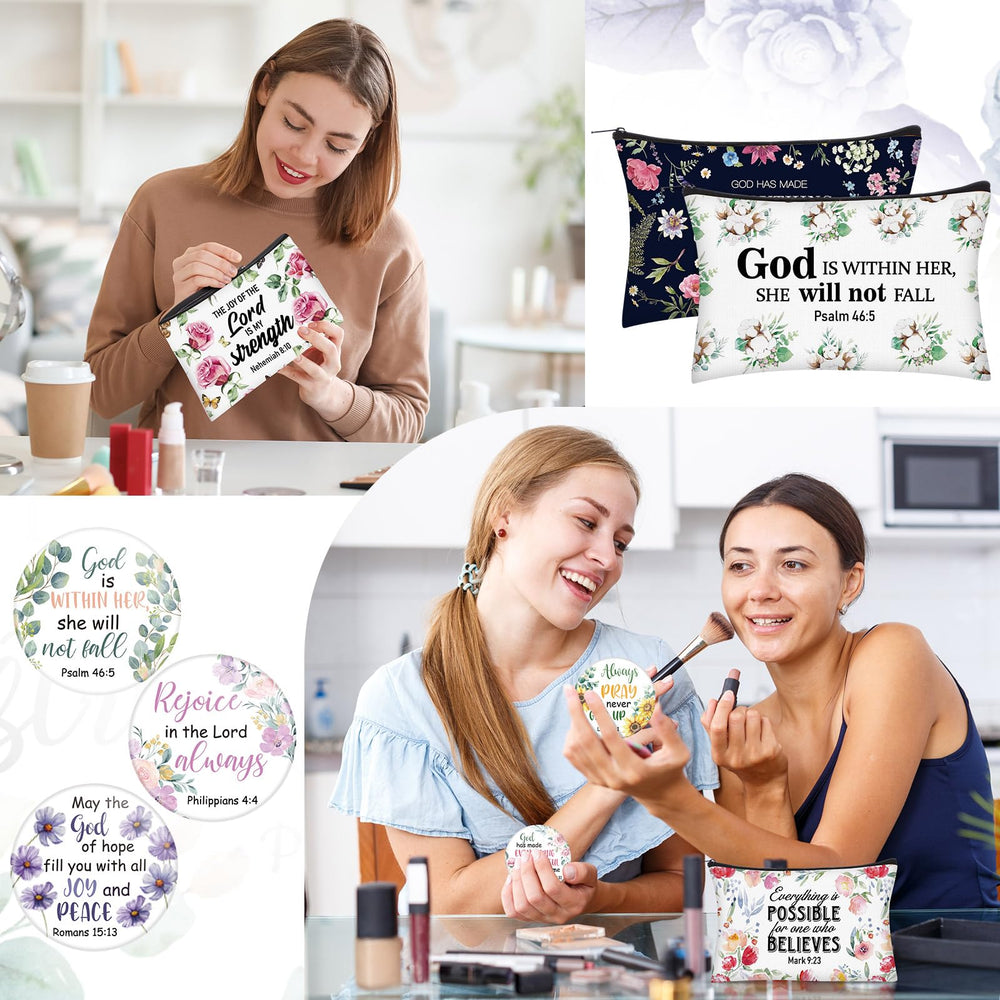 Seeloowy Bible verse compact mirror for quick touch-ups on the go