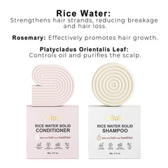 Sefralls Rice Water Conditioner Bar in use, smoothing and nourishing hair.
