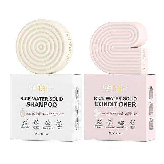 Sefralls Rice Water Shampoo Bar in action, cleansing and strengthening hair.