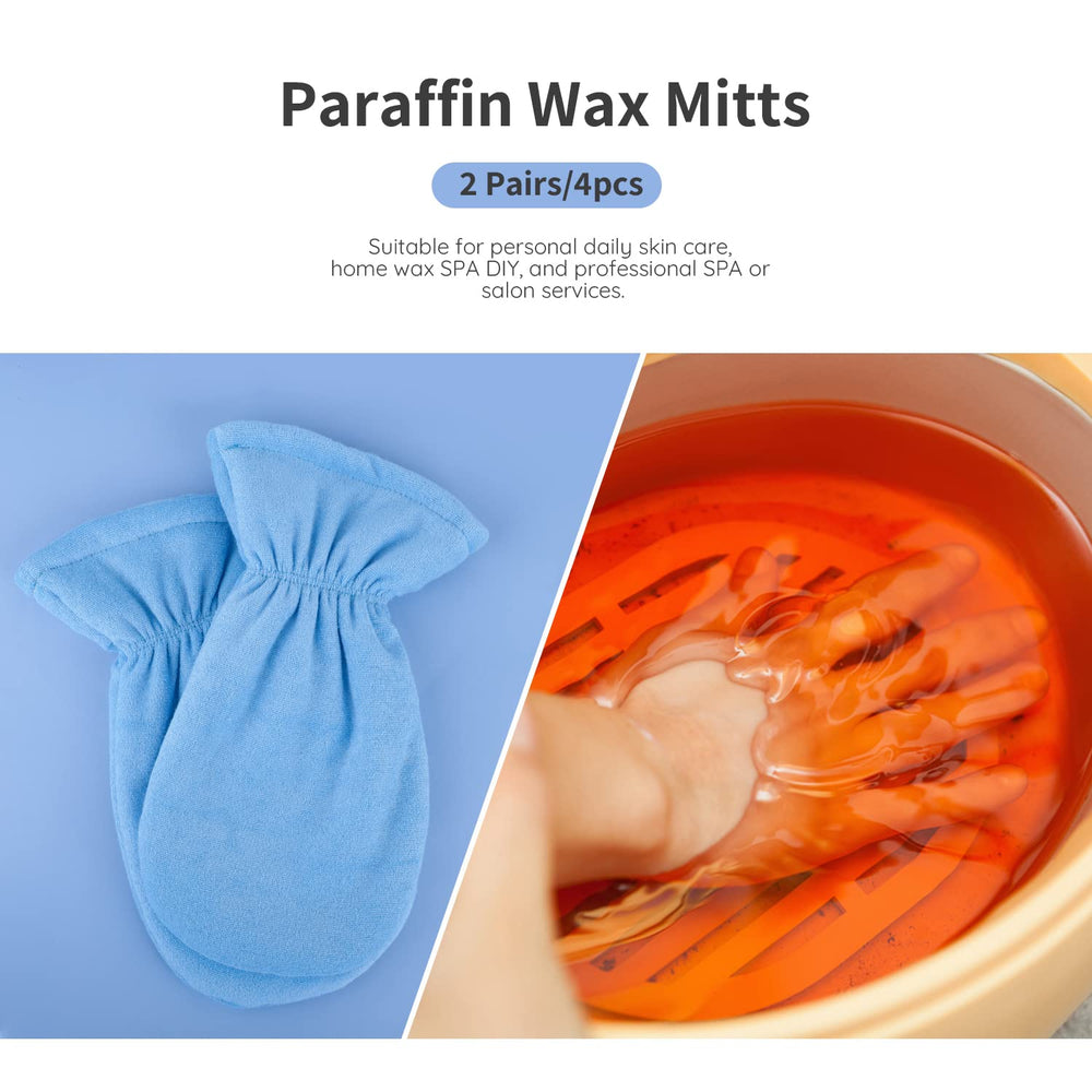 Segbeauty paraffin wax gloves blue packaged view highlights easy care after use