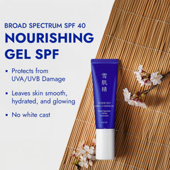 SEKKISEI Herbal UV Defense Gel swirl showing smooth, non-greasy texture