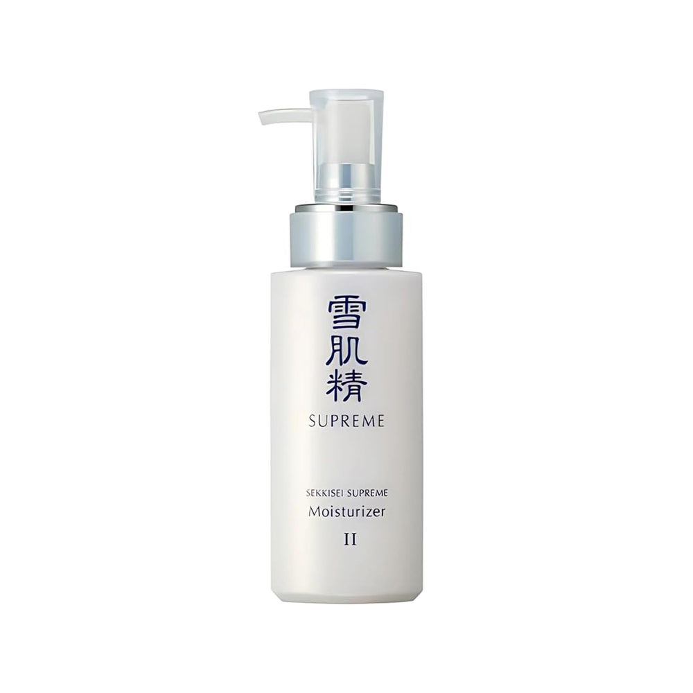SEKKISEI SUPREME Moisturizer II N bottle pouring hydration for daily skin nourishment