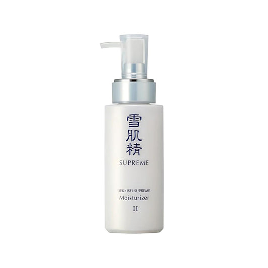 SEKKISEI SUPREME Moisturizer II N bottle pouring hydration for daily skin nourishment