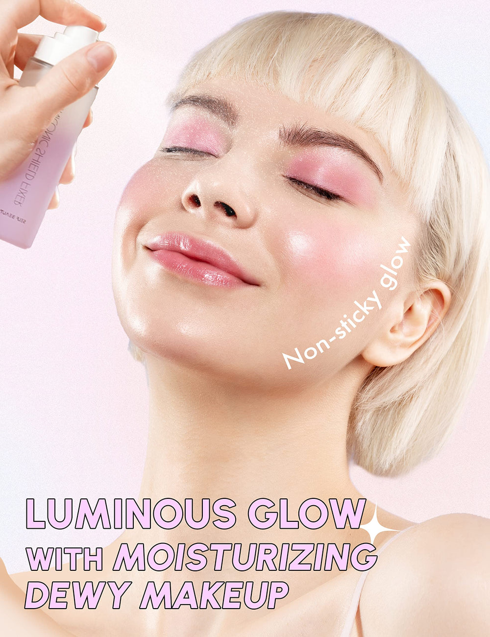 Self Beauty Glow dewy finish on skin for a radiant, natural look.